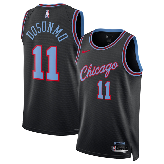 Men's Chicago Bulls #11 Ayo Dosunmu Black 2025/26 City Edition Stitched Basketball Jersey